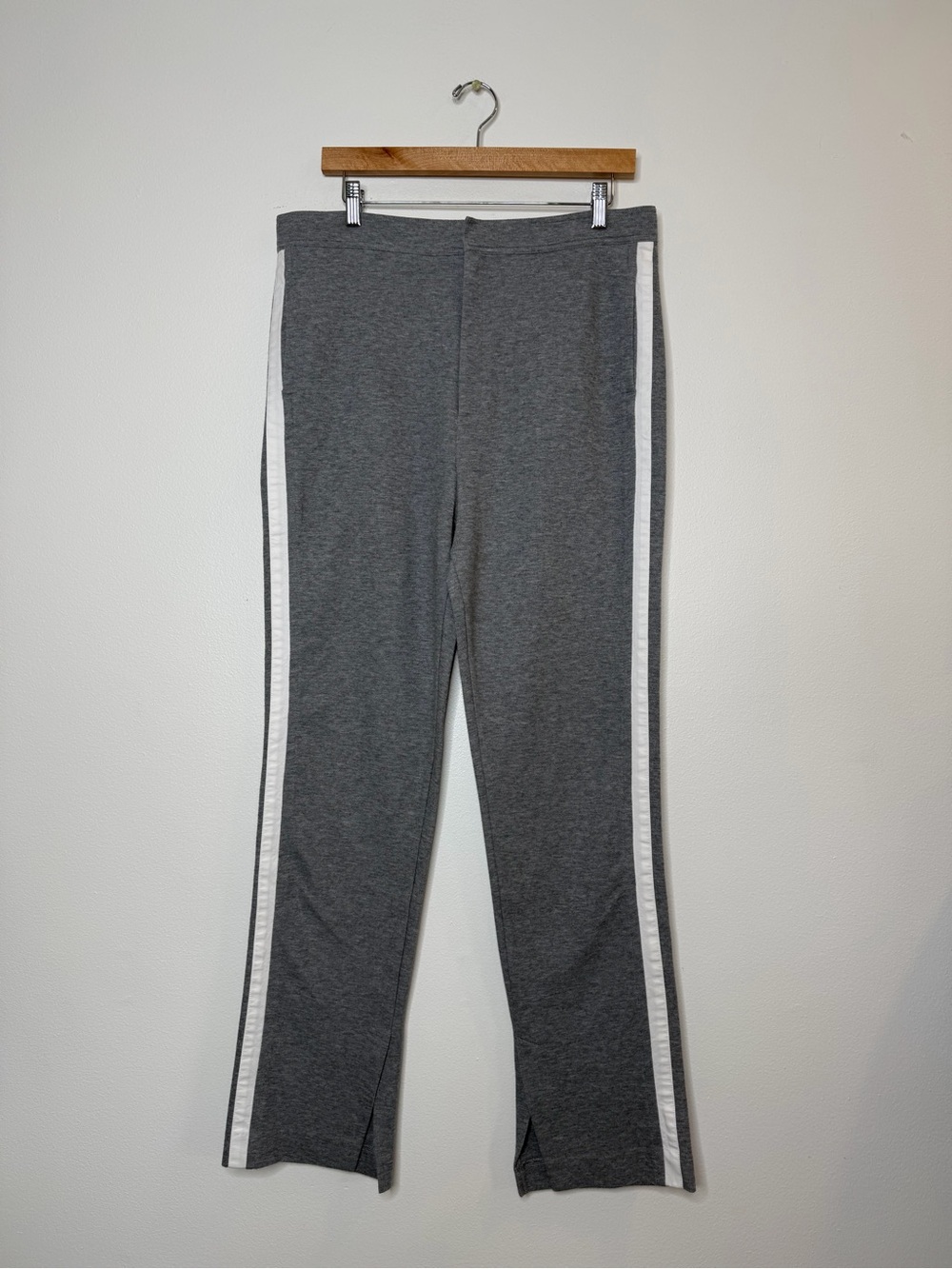 Rag & Bone Knit Trouser Pant Side stripe Grey White Varsity Stripe Straight leg